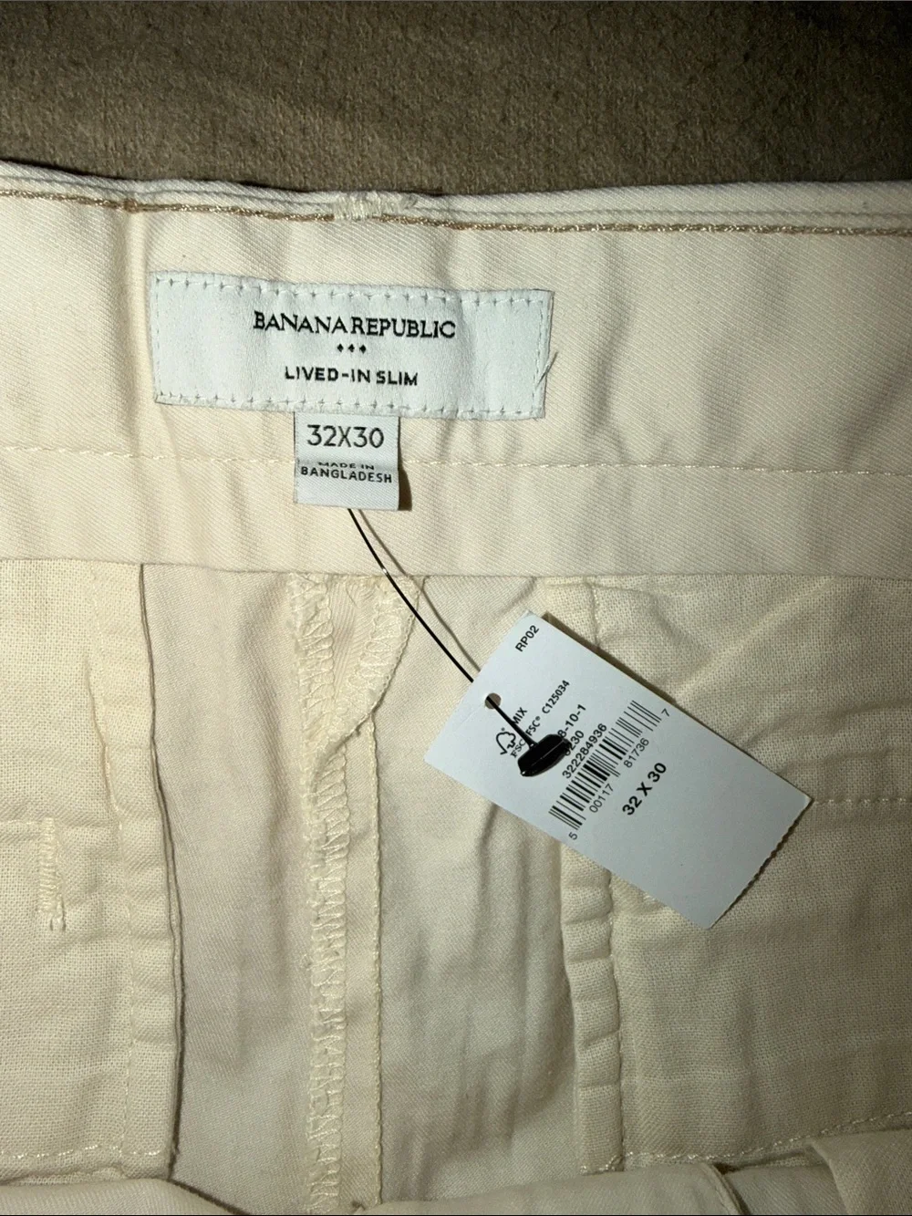 Banana Republic Classic Straight Chino Pants in Cream
